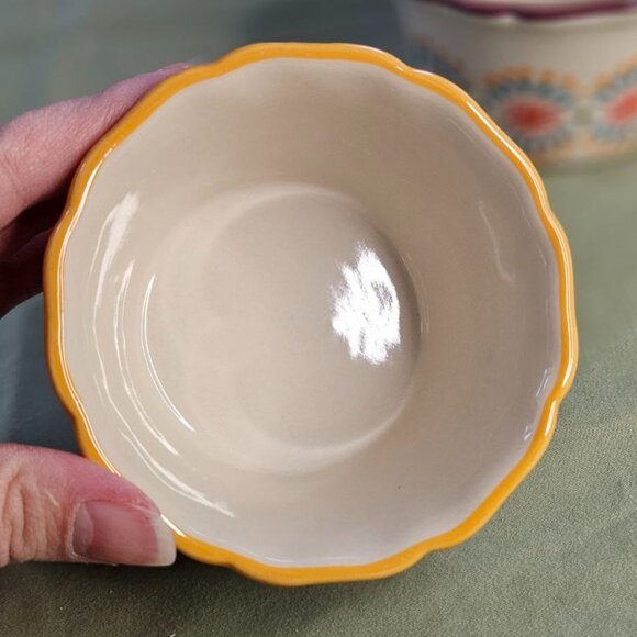 Set of 2‎ Vintage Pioneer Woman Baking Ramekins Flea Market Pattern Stoneware - Picture 9 of 9